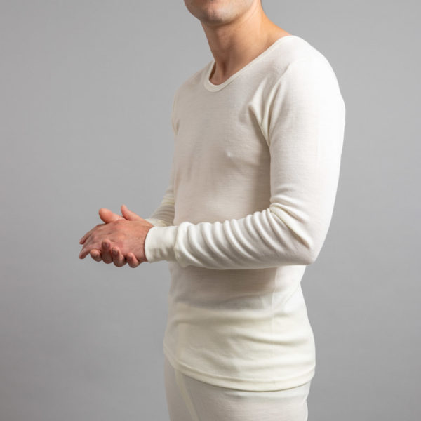 Side view of Thermo Fleece – Men’s Long Sleeve Top – 100% Merino Wool