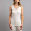 Front view of Thermo Fleece – Ladies Sleeveless Vest – Lace Motif