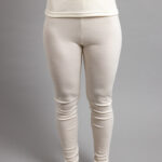 Female wearing White SPLJ Merino Skins – Unisex Long John / Pant