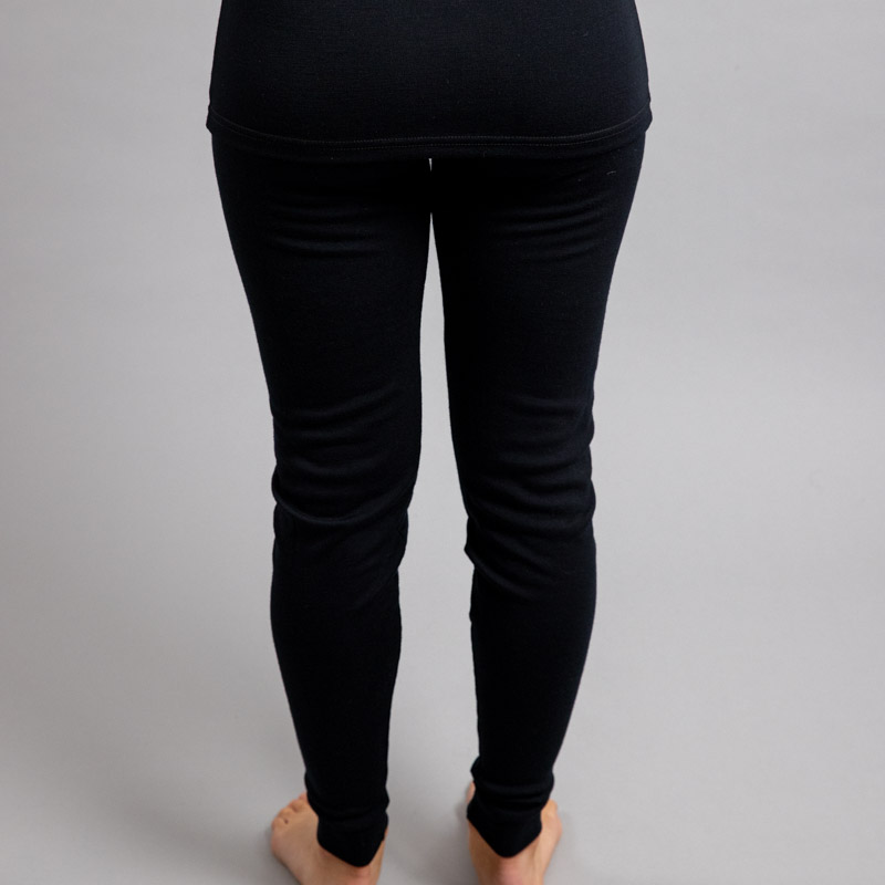 Female wearing Black SPLJB Merino Skins – Unisex Long John / Pant