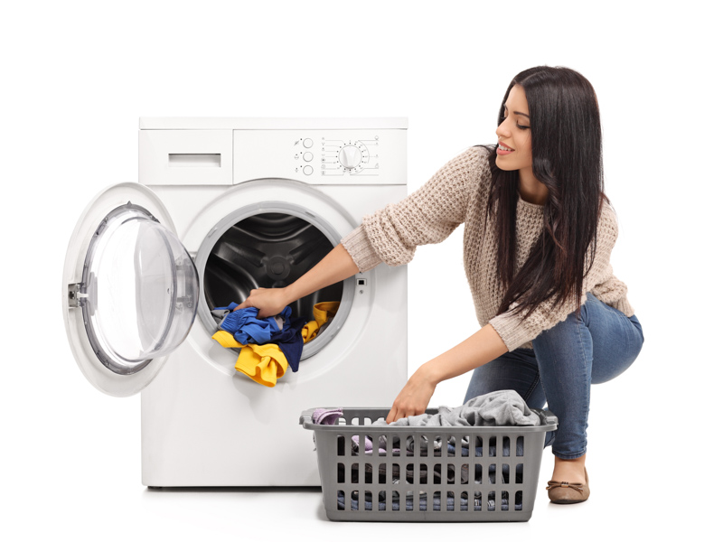 lady washing merino garments