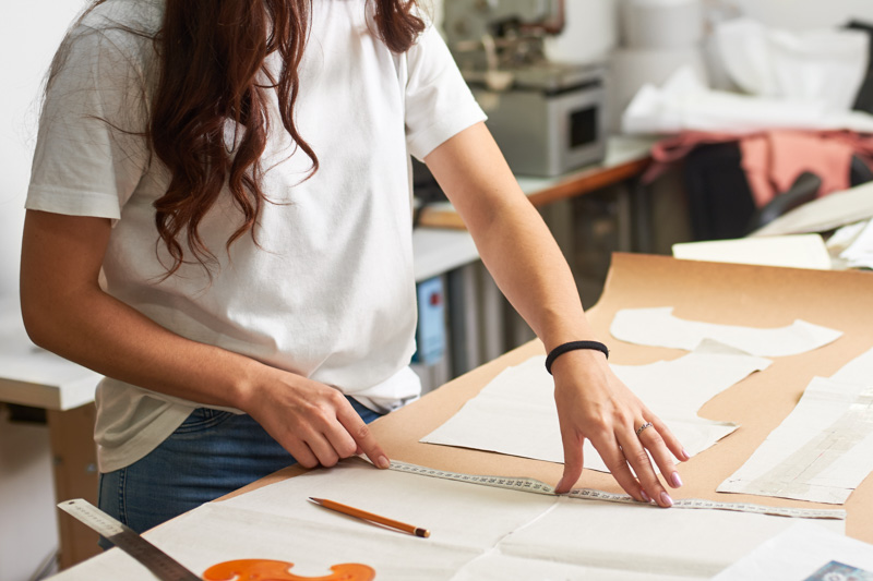 garment maker cutting patterns